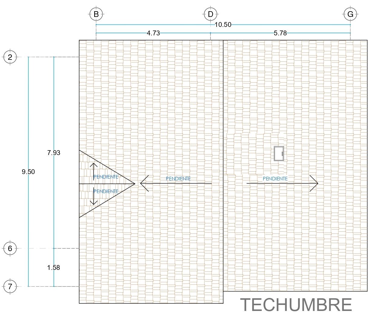 Plano de Techumbre - Cabaña Modelo Cañada