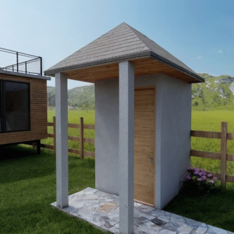 Medio baño para uso de áreas en exterior, wc y lavabo.