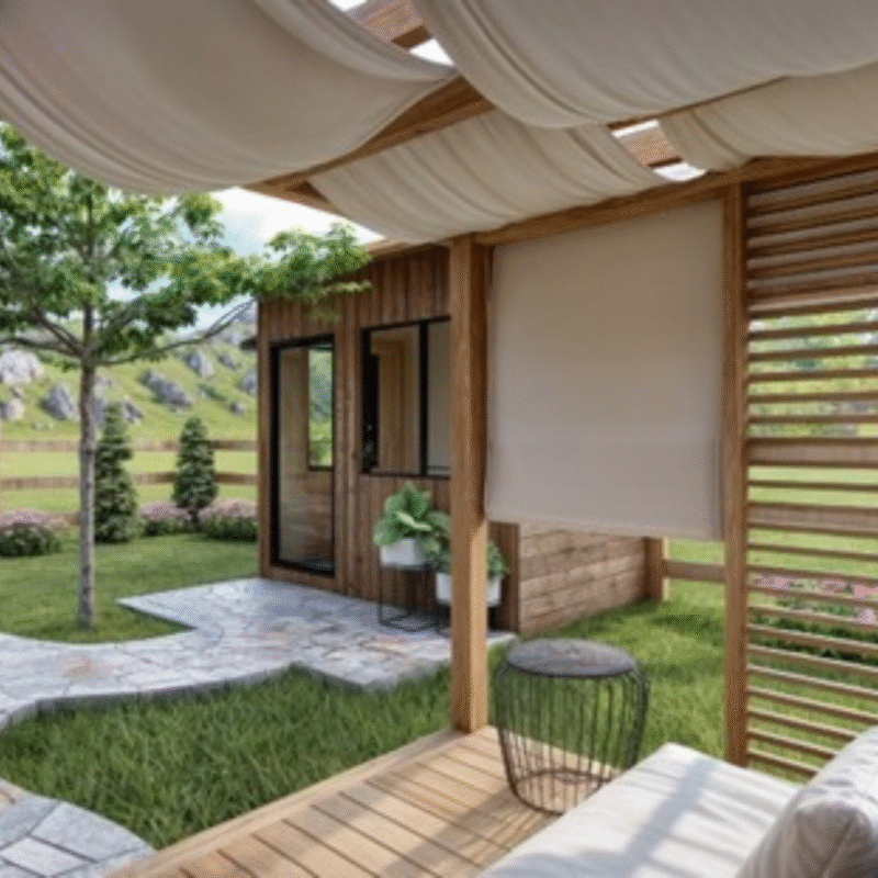 Área de descanso con 8m2, con pérgola de madera. - Image 3